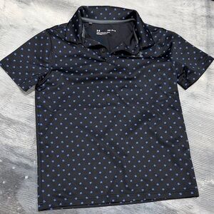Under Armour Black Polo with Blue Pattern